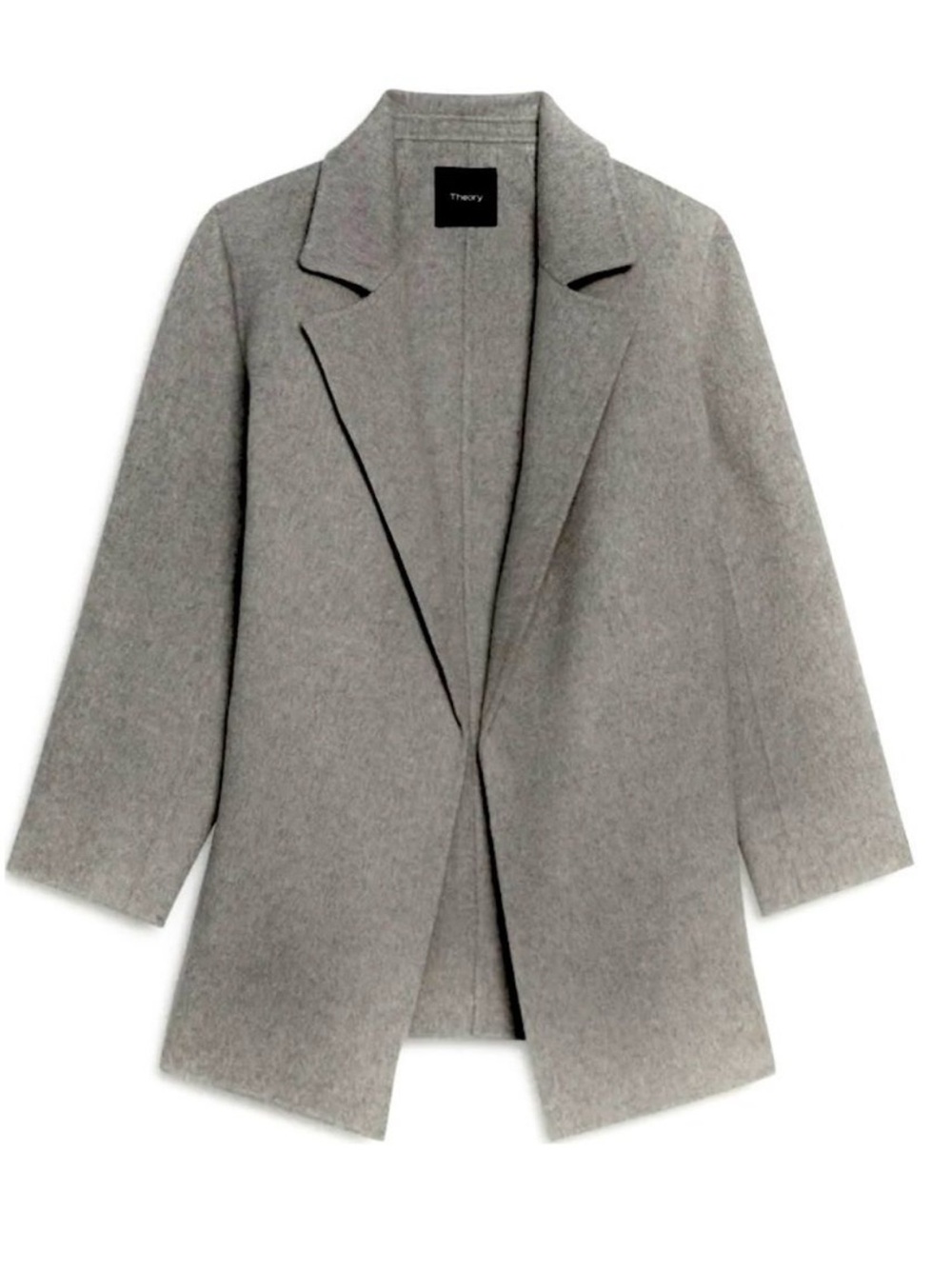 Theory Clairene Open Front Wool Cashmere Blend Jacket Blazer Grey - Picture 12 of 12